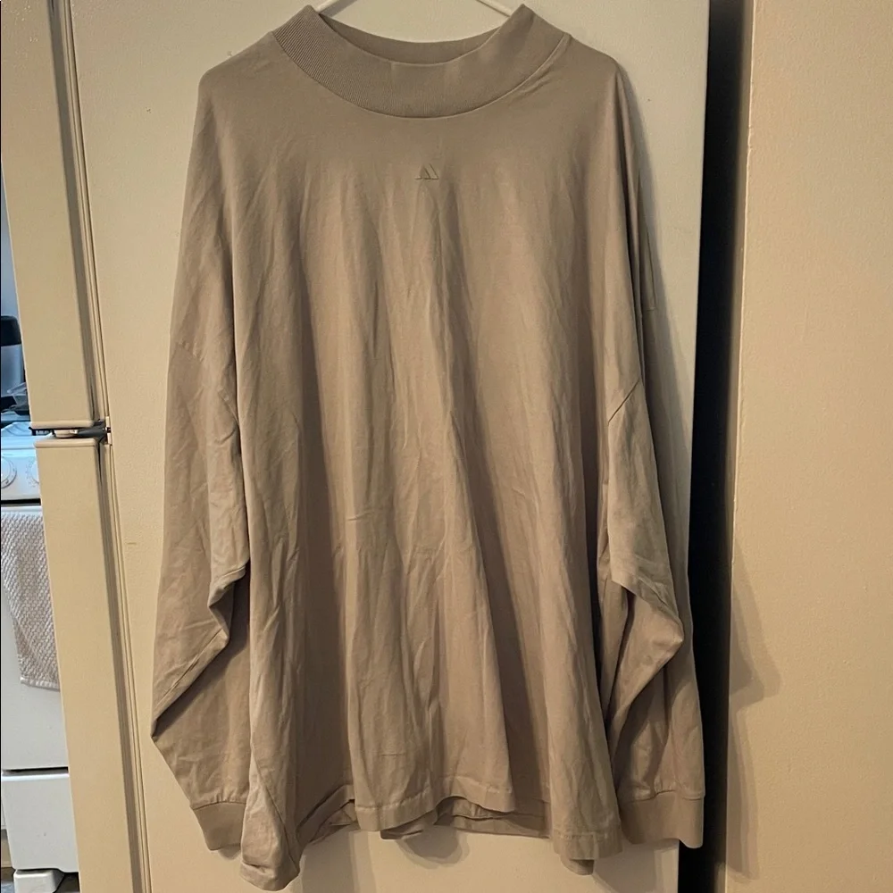 Adidas Men's 3XL Long Sleeve Beige Tee 100% Cotton